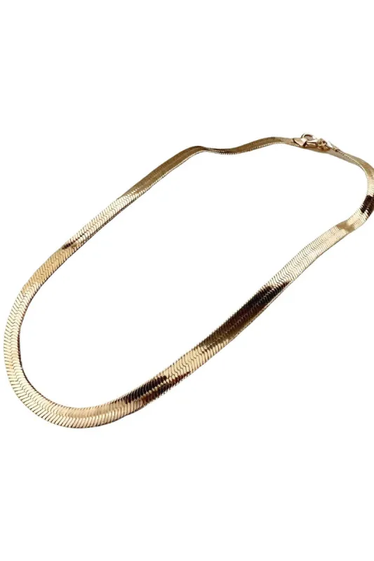 6mm Herringbone Necklace - Gold sold by Buddy Love