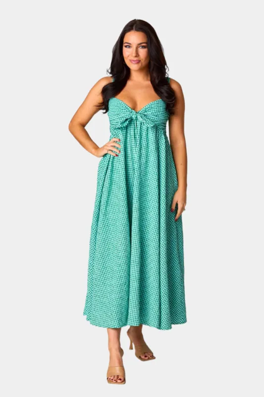 Kenny Smocked Back Maxi Dress - Green sold by Buddy Love