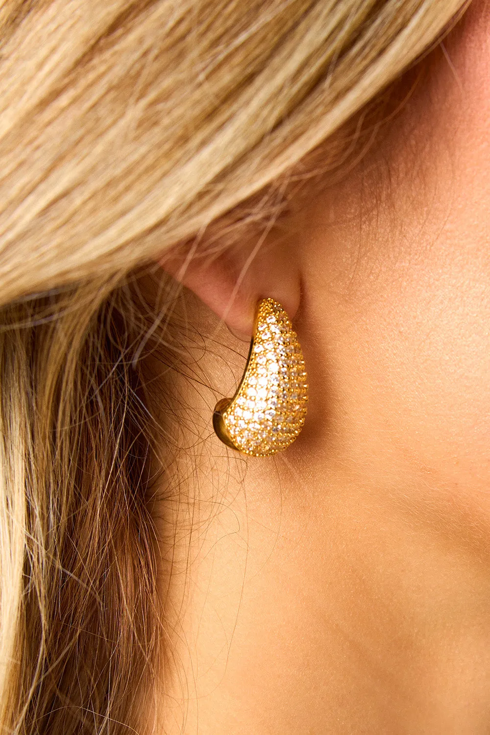 Multi Pave Daphne Earrings - Gold sold by Buddy Love product image thumbnail 2