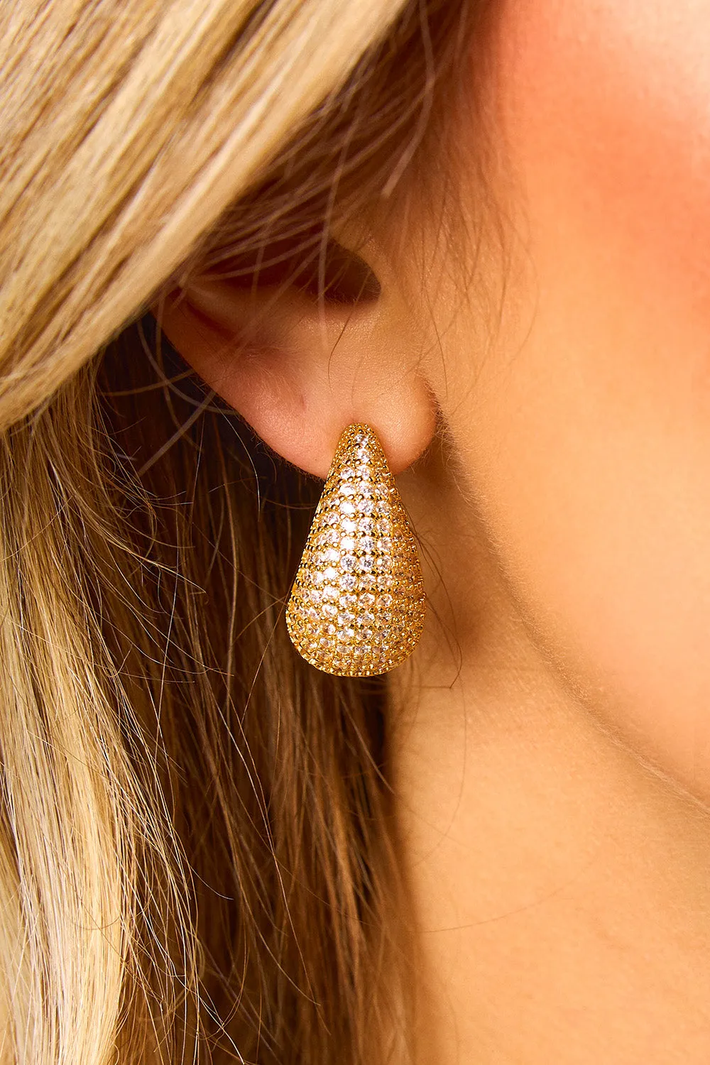 Multi Pave Daphne Earrings - Gold sold by Buddy Love