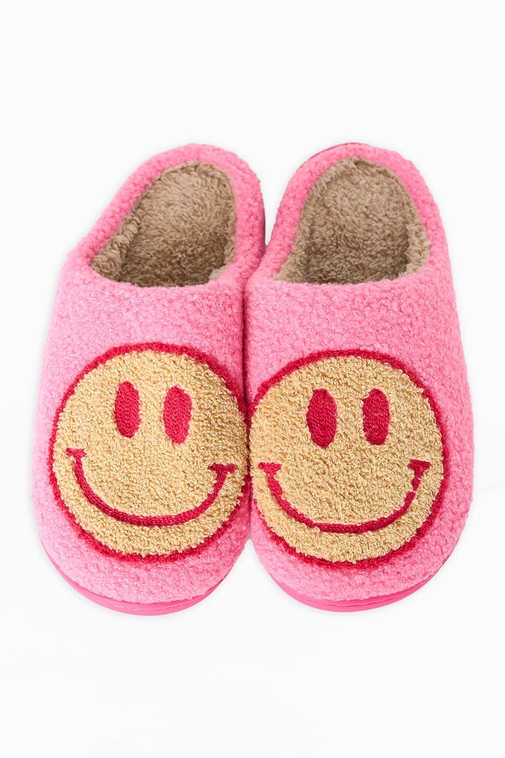 Melody Smiley Face Slippers - Pink sold by Buddy Love