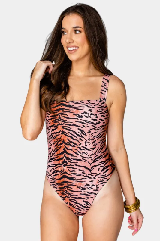 Keke Square Neck One-Piece Swimsuit - Siberian Tiger sold by Buddy Love