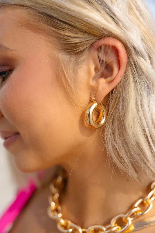 Chunk Hoop Earring - Gold sold by Buddy Love