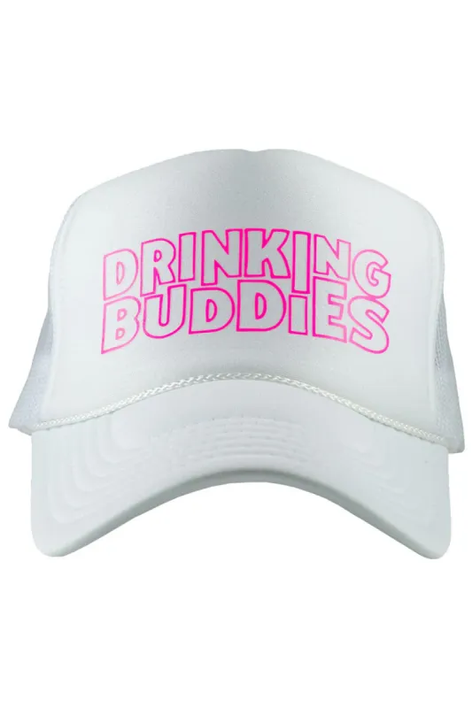 Drinking Buddies Trucker Hat - White sold by Buddy Love