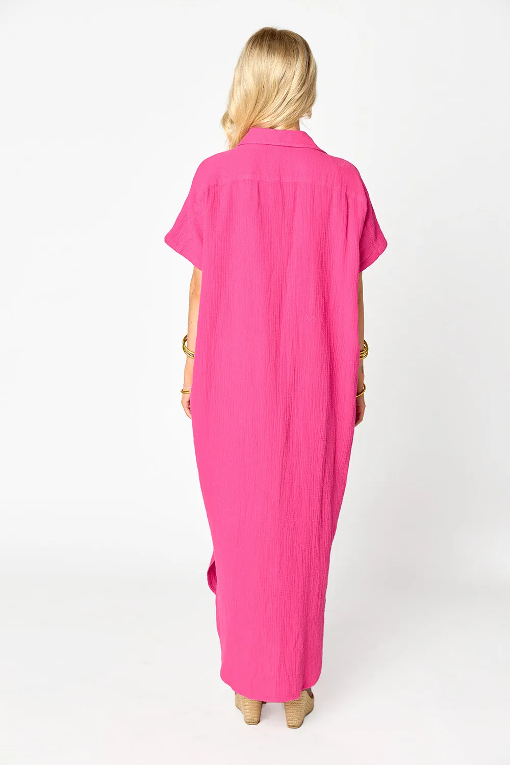 Carmen Cover Up Caftan Maxi Dress - Hot Pink sold by Buddy Love product image thumbnail 5