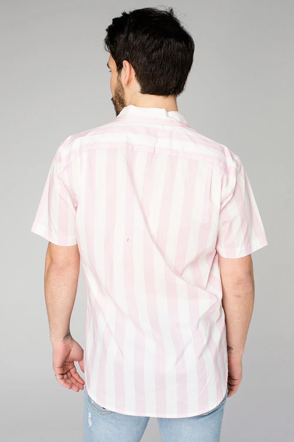 Robert Button Down Dress Shirt - Pink Stripe sold by Buddy Love product image thumbnail 3