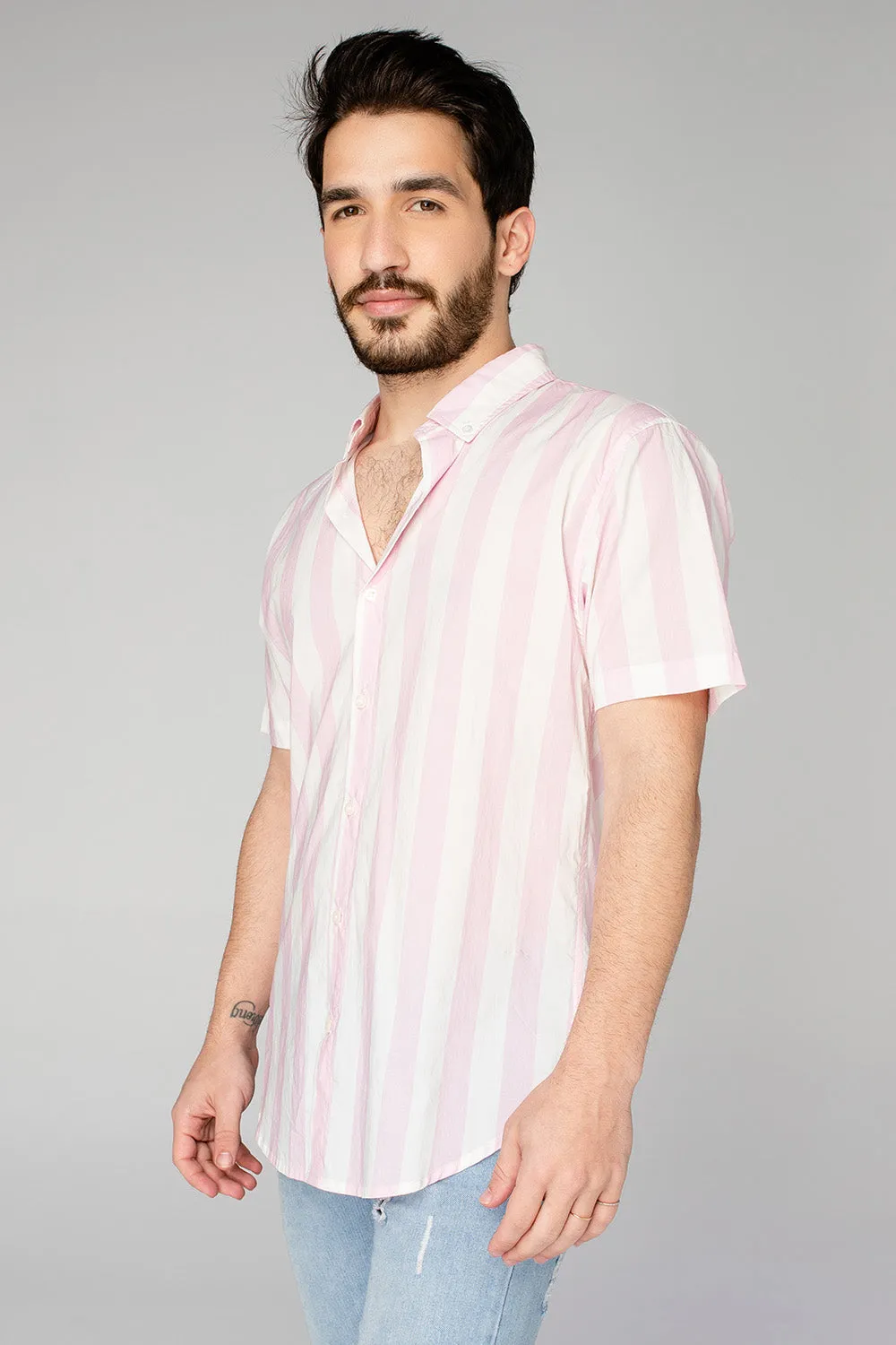 Robert Button Down Dress Shirt - Pink Stripe sold by Buddy Love product image thumbnail 2
