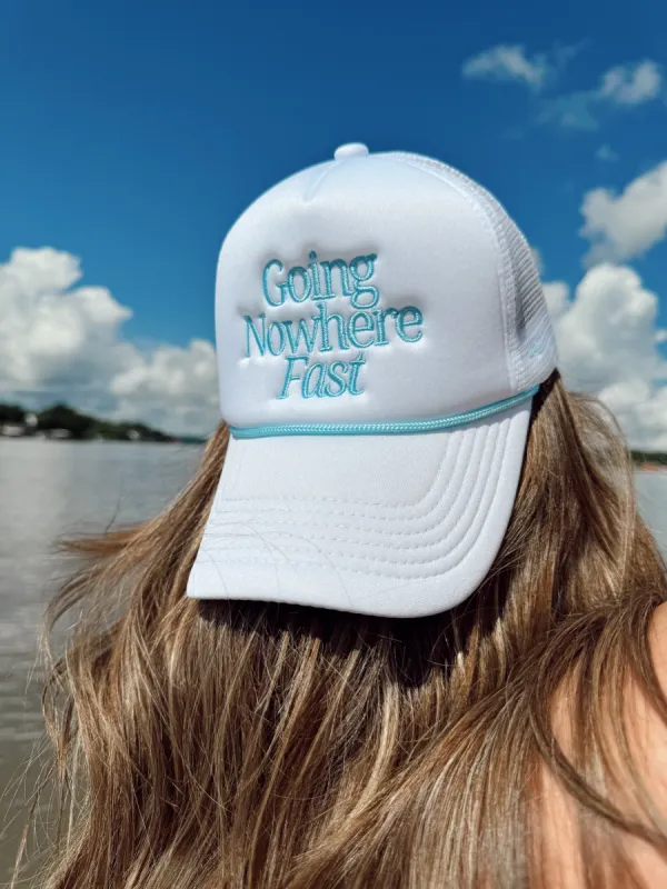 Going Nowhere Fast - White Foam Trucker Hat sold by Buddy Love