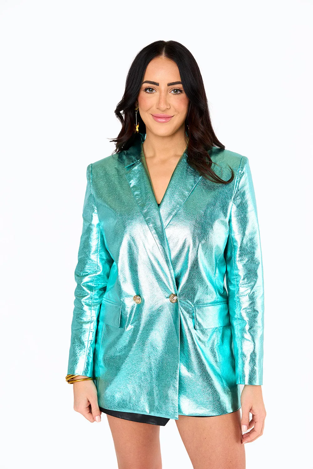 Avery Oversized Blazer - Aqua sold by Buddy Love product image thumbnail 4