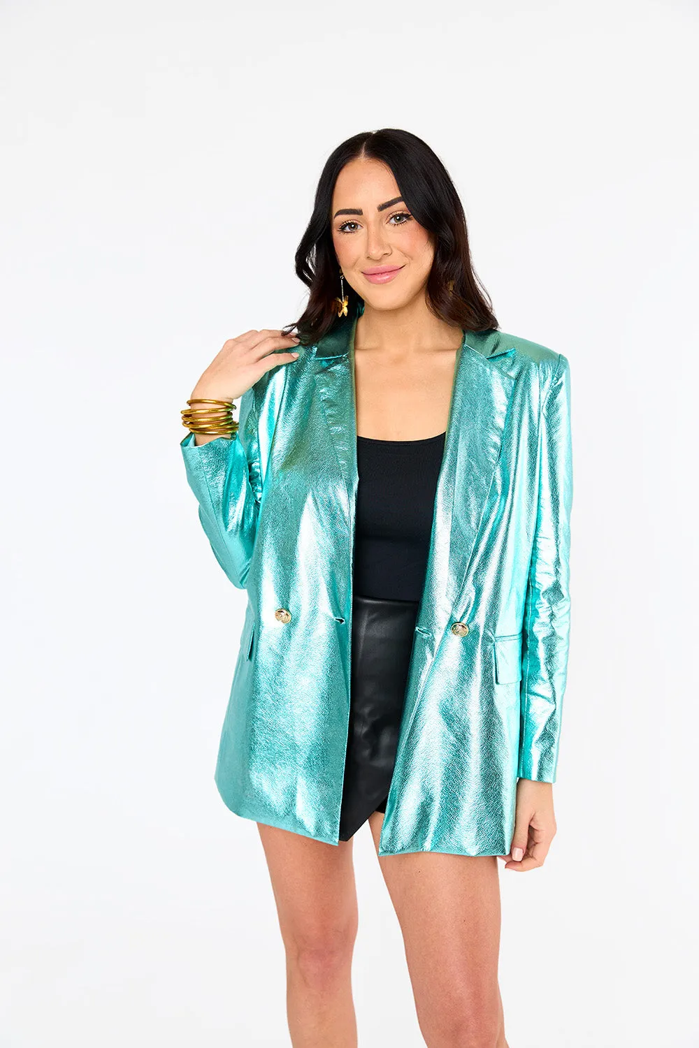 Avery Oversized Blazer - Aqua sold by Buddy Love