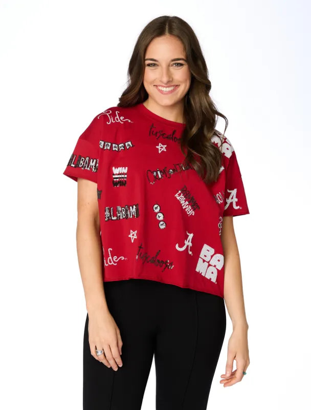 The Alabama Sequin Spirit Tee sold by Buddy Love