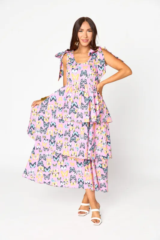 Drew Tiered Midi Dress - Feelin' Butterflies sold by Buddy Love
