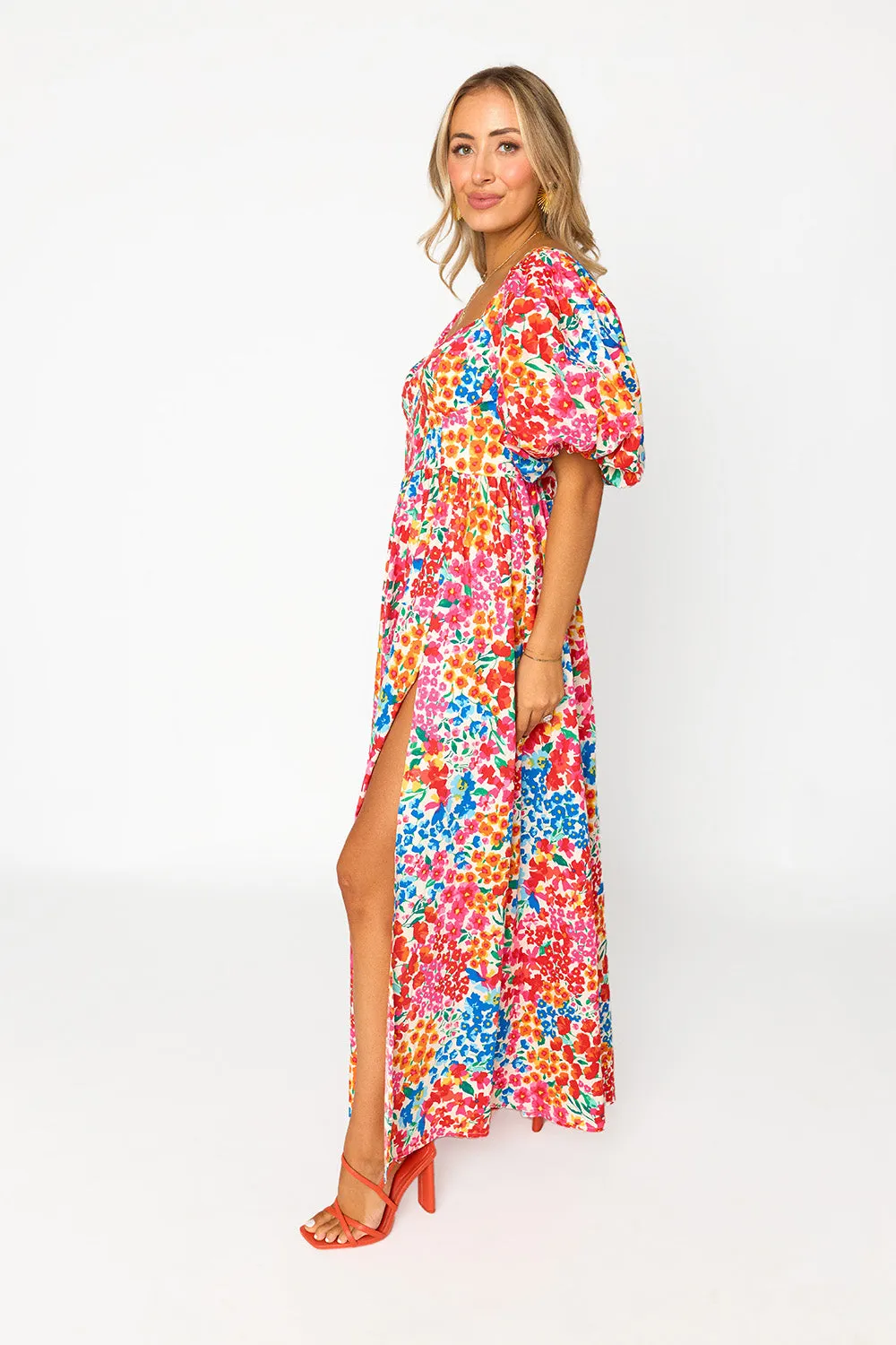 Jacqueline Sweetheart Neckline Midi Dress - Berry Blue sold by Buddy Love product image thumbnail 3