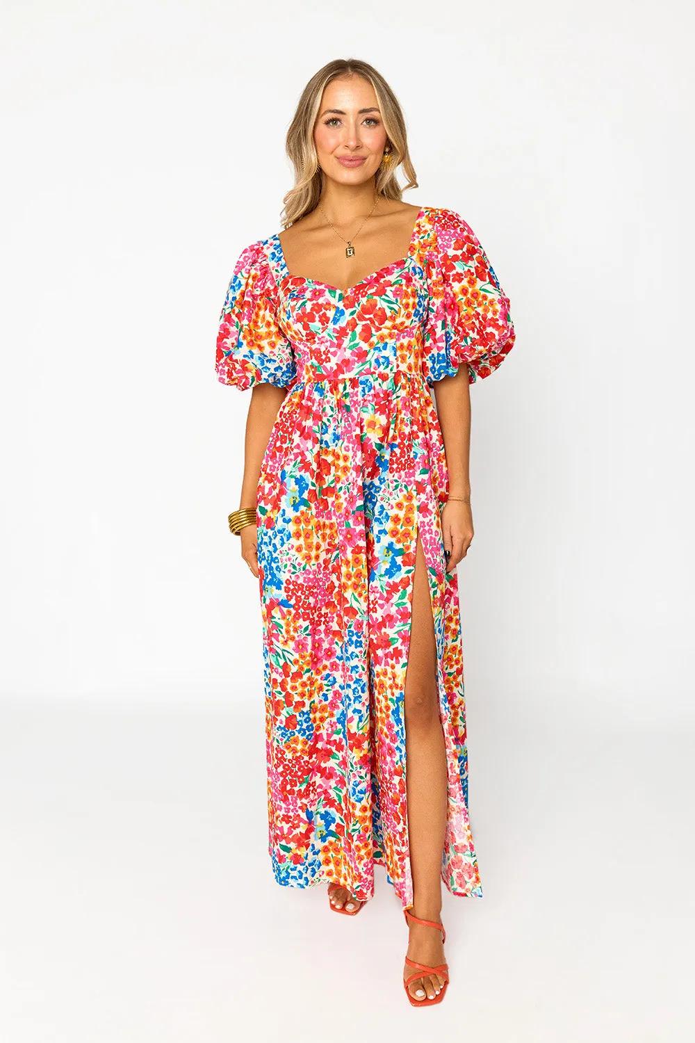 Jacqueline Sweetheart Neckline Midi Dress - Berry Blue sold by Buddy Love product image thumbnail 4