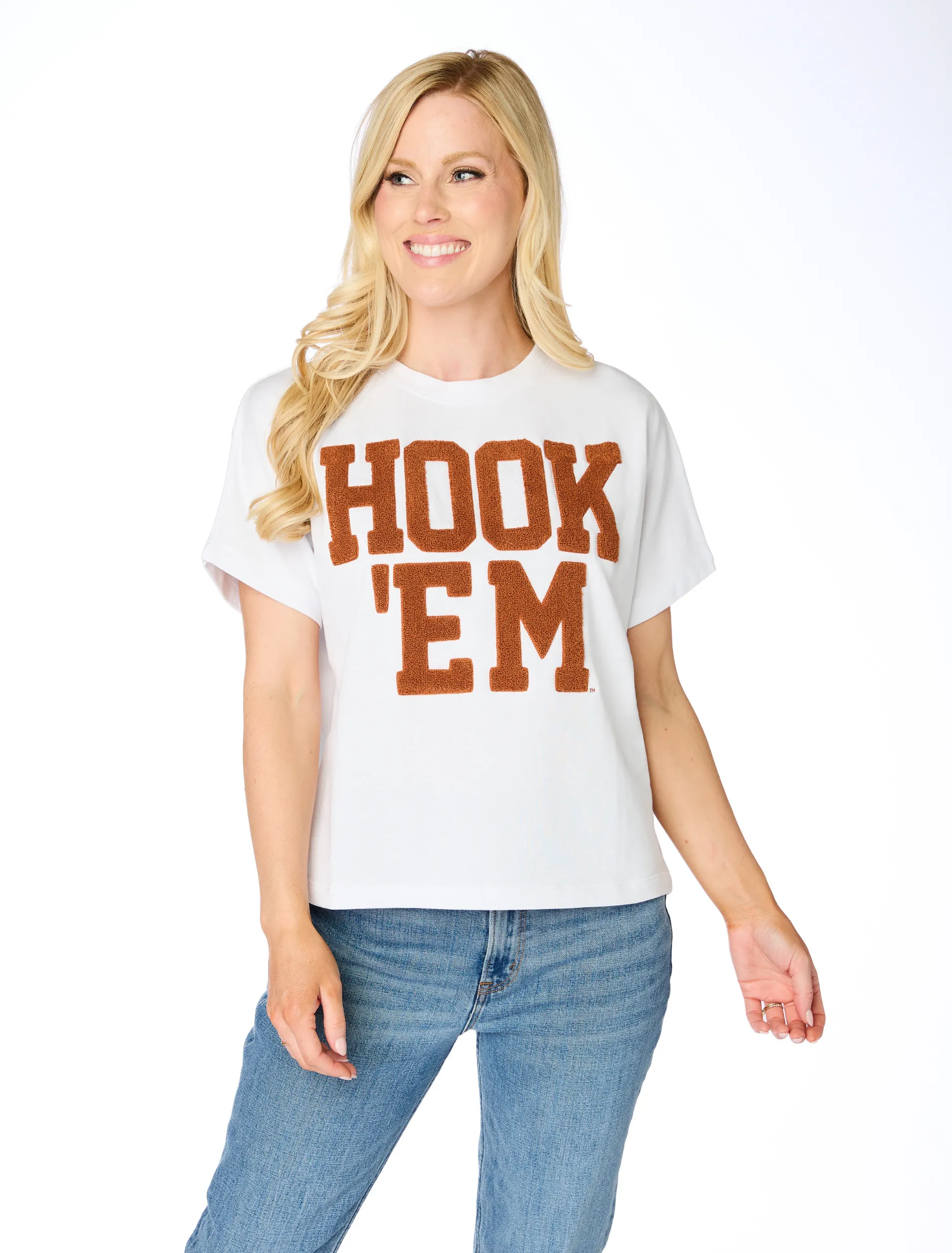 The Hook 'Em Chenille Team Top sold by Buddy Love