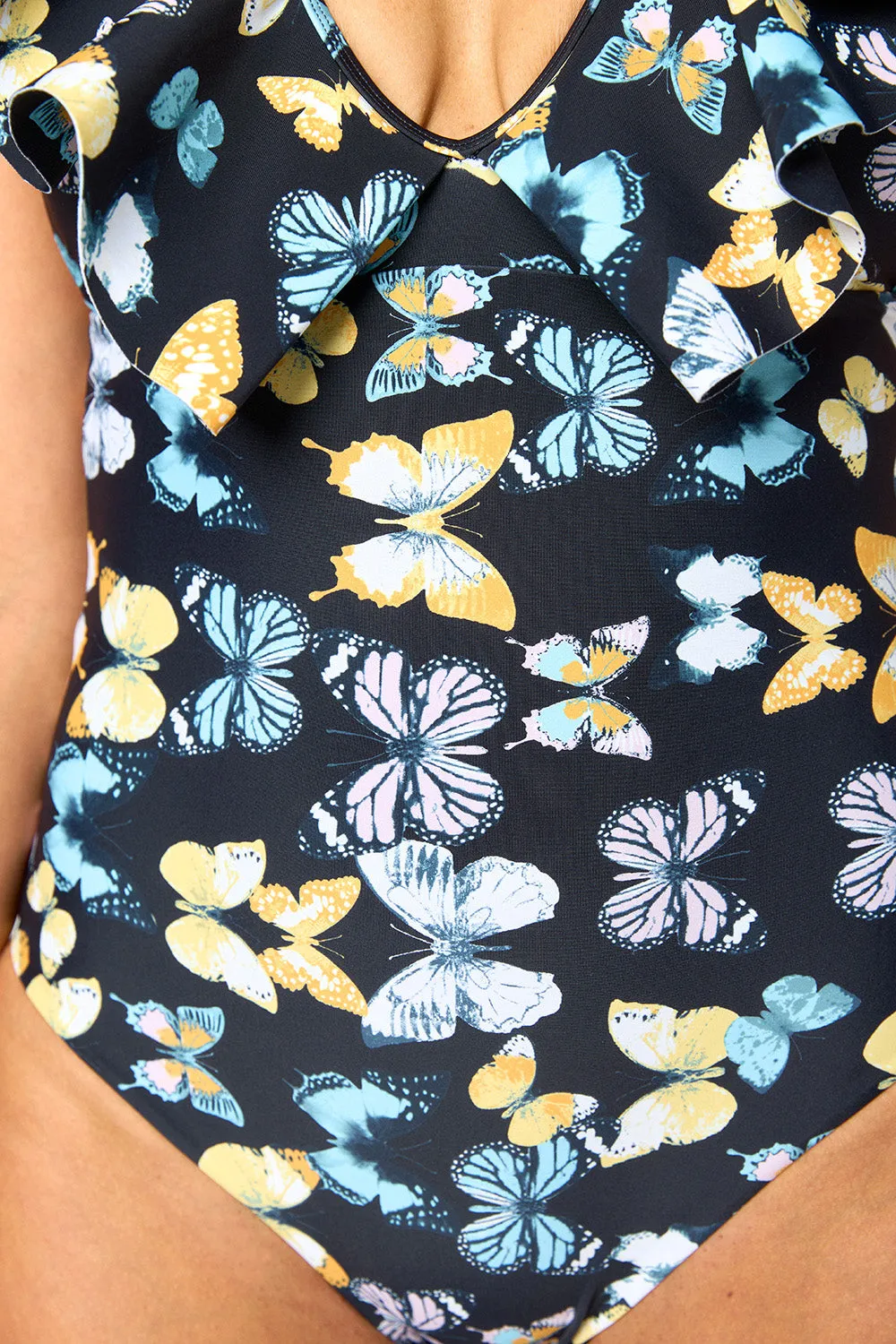 Elenora Ruffle Shoulder One-Piece Swimsuit - Mariposa sold by Buddy Love product image thumbnail 5