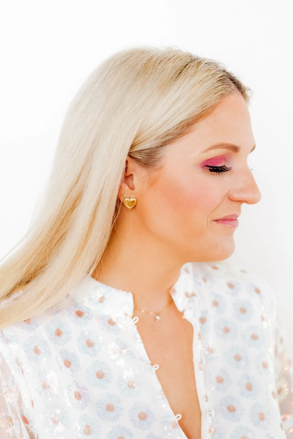 Crystal Stud Earrings - Gold sold by Buddy Love product image thumbnail 3