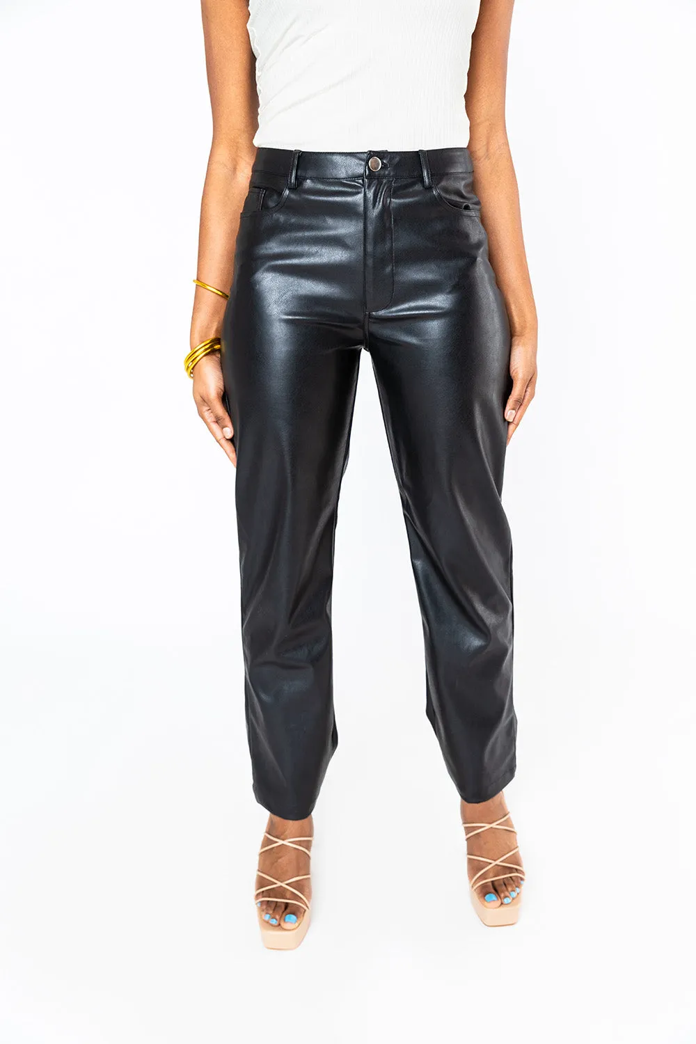 Gomez Vegan Leather Pants - Black sold by Buddy Love