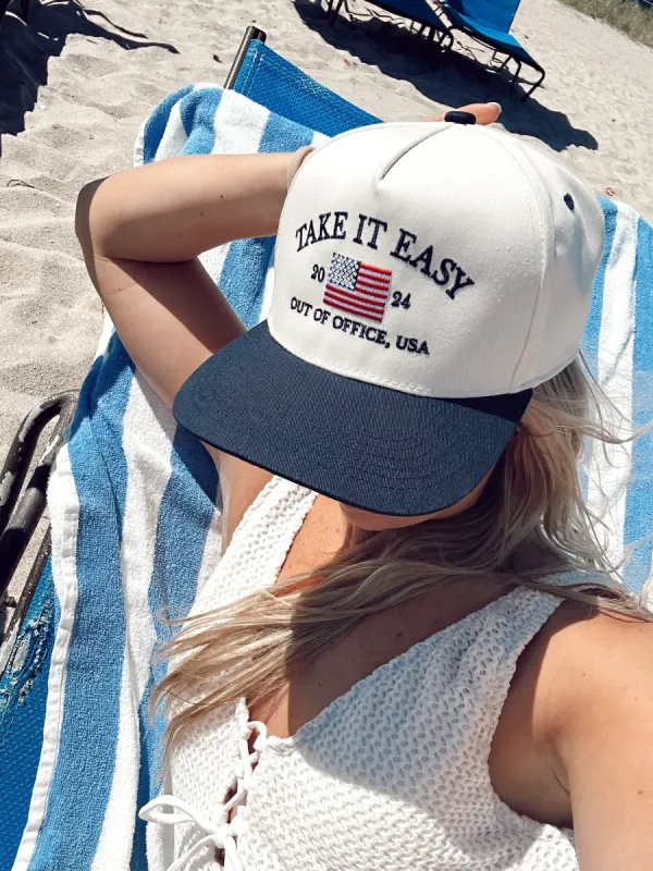 Take it Easy Vintage Trucker Hat sold by Buddy Love