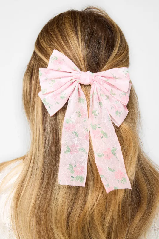 Floral Hairbow - Pink sold by Buddy Love