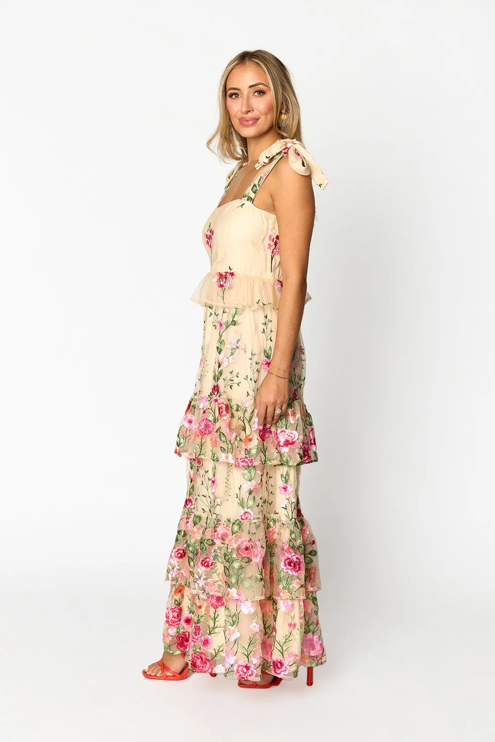 Edie Tie-Shoulder Maxi Dress - Romance sold by Buddy Love product image thumbnail 2