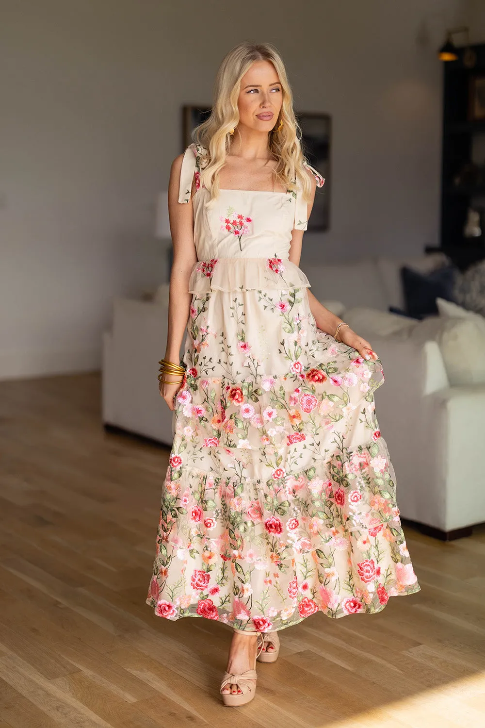 Edie Tie-Shoulder Maxi Dress - Romance sold by Buddy Love product image thumbnail 5