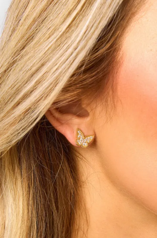Tilly Butterfly Stud Earring - Gold sold by Buddy Love