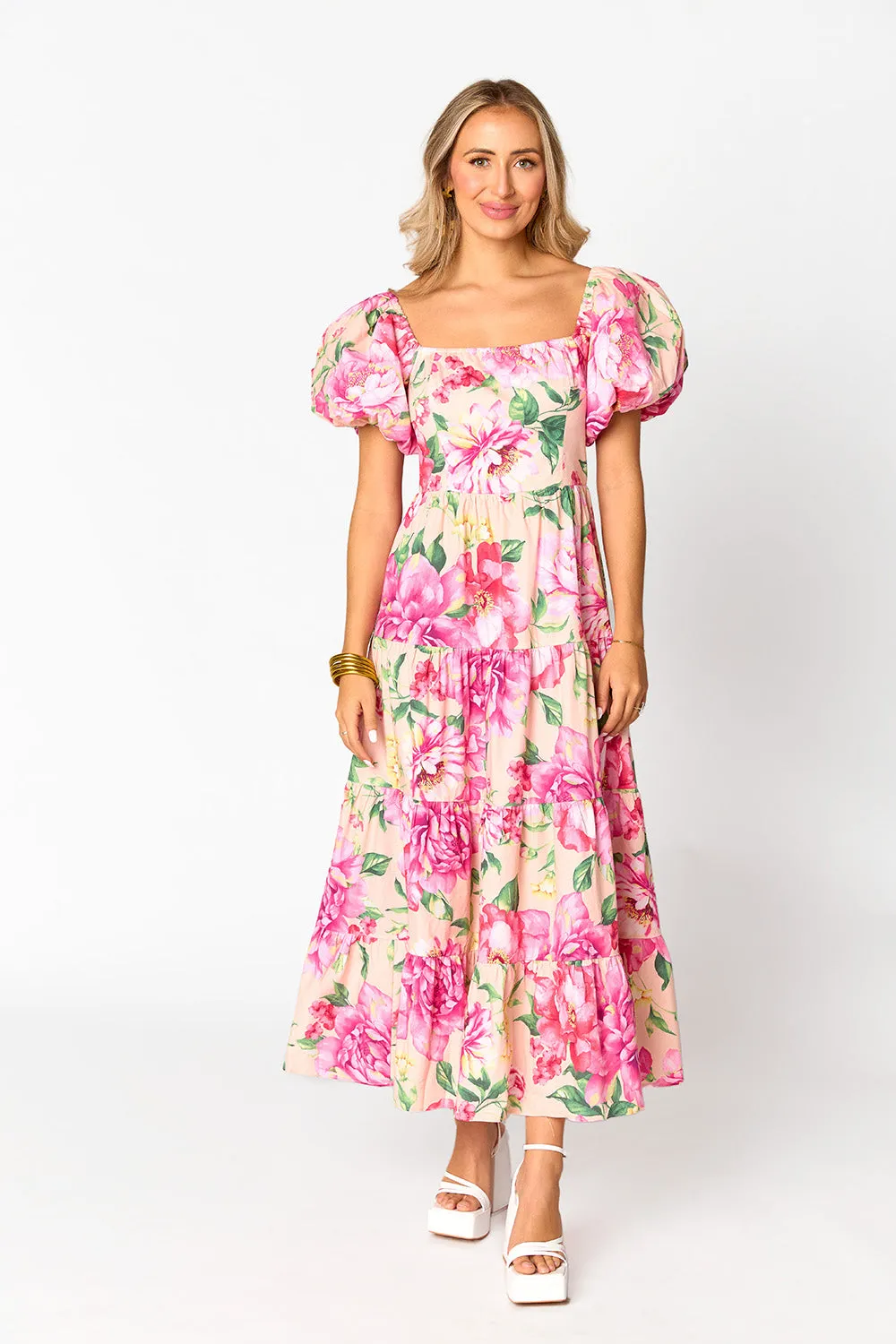 Juno Puff Sleeve Maxi Dress - Explorer sold by Buddy Love
