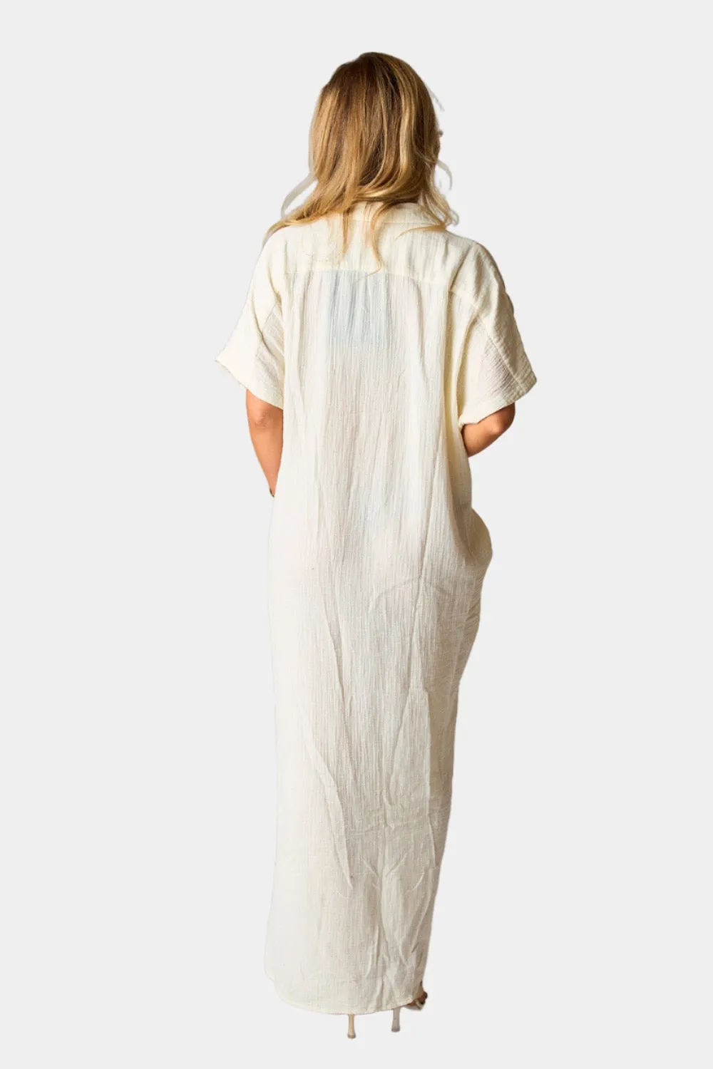 Carmen Cover Up Caftan Maxi Dress - Vanilla sold by Buddy Love product image thumbnail 4