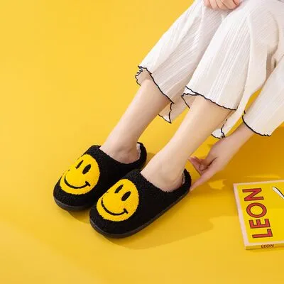 Melody Smiley Face Slippers - Black sold by Buddy Love product image thumbnail 3