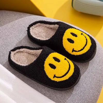 Melody Smiley Face Slippers - Black sold by Buddy Love product image thumbnail 5
