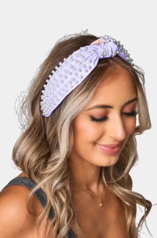 Charlotte Pearl Studded Headband - Purple sold by Buddy Love