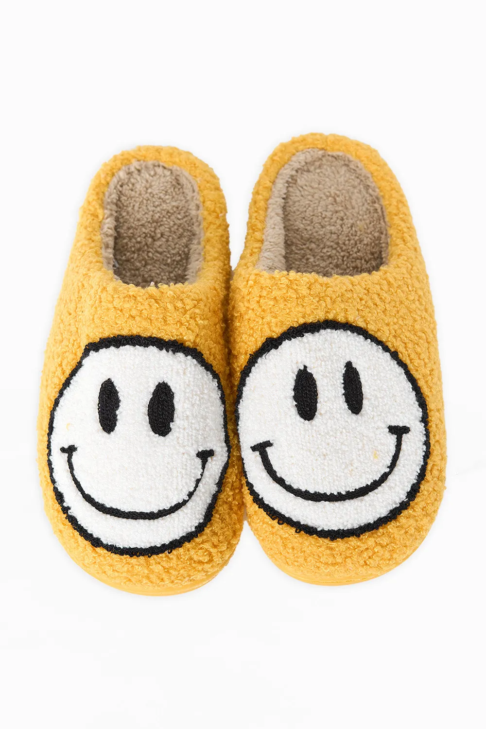 Melody Smiley Face Slippers - Yellow sold by Buddy Love