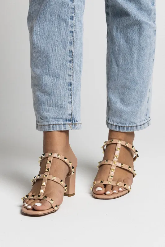 Carol Studded Heel - Nude sold by Buddy Love