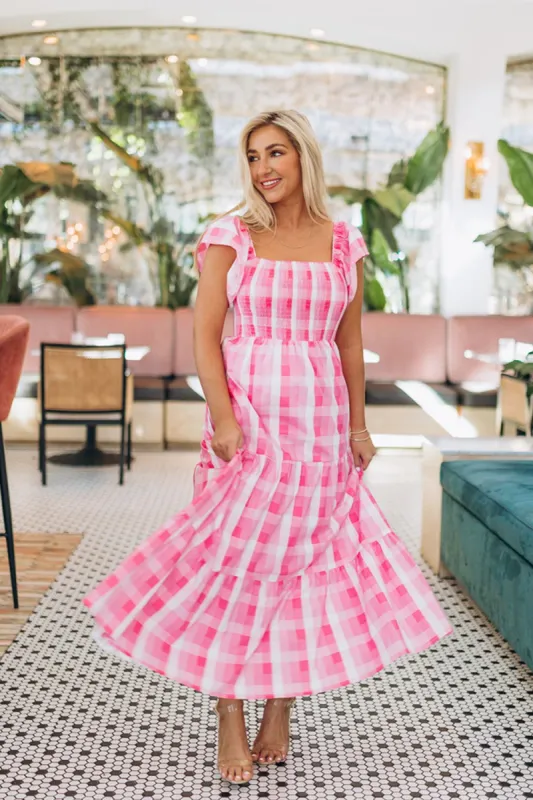 BuddyLove Brynn Ruffle Shoulder Midi Dress - Bunny sold by Buddy Love