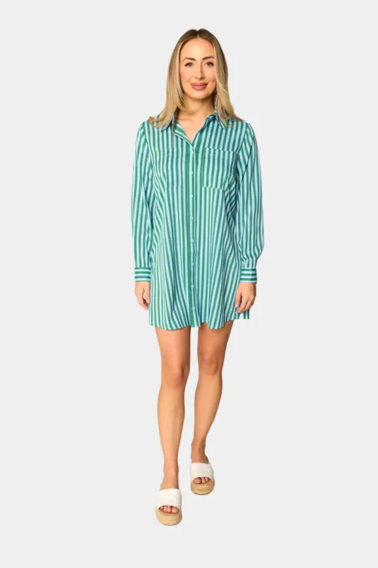 Beau Mini Shirt Dress - Cucumber Water sold by Buddy Love
