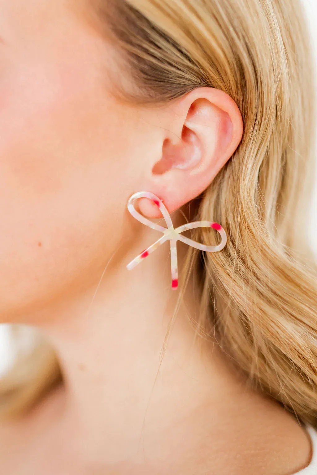 Lola Bow Earrings - Vanilla Spinkles sold by Buddy Love