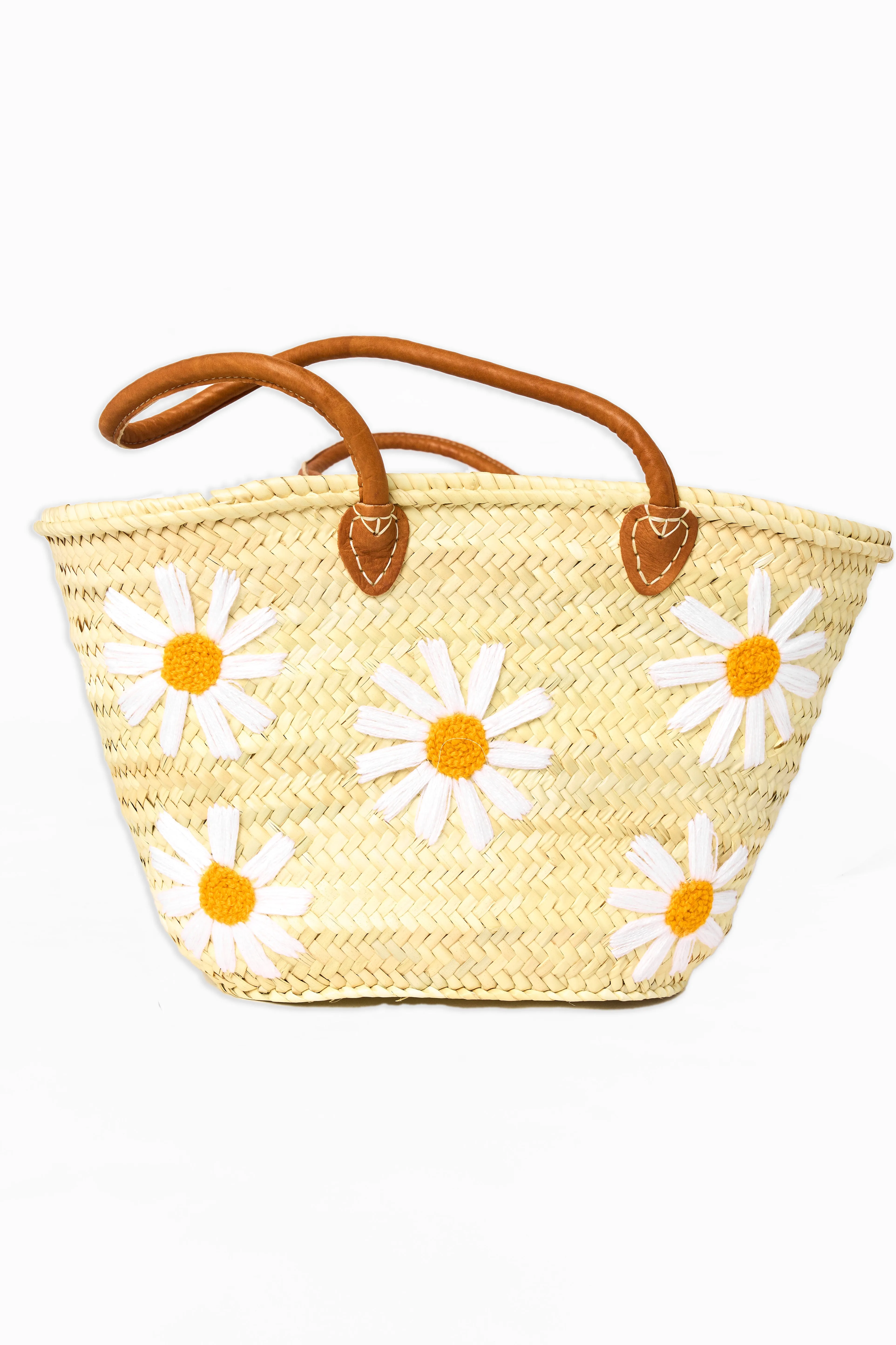 Flower Power Straw Bag - White sold by Buddy Love