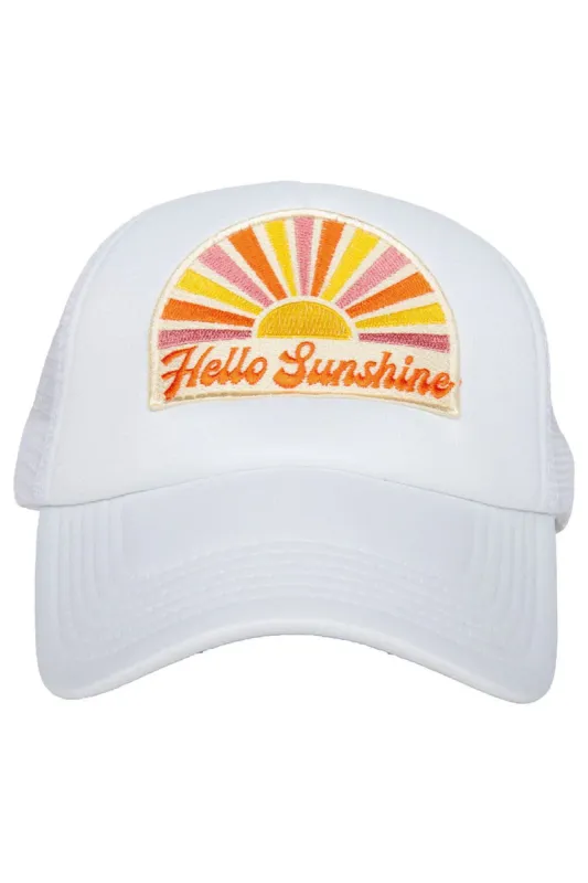 Hello Sunshine Trucker Hat - White sold by Buddy Love