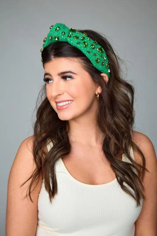 Brianna Cannon xx BL Eleanor Tweed Headband - Green sold by Buddy Love