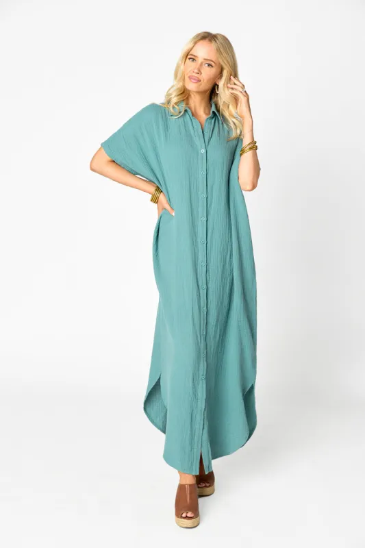 Carmen Cover Up Caftan Maxi Dress - Moss sold by Buddy Love