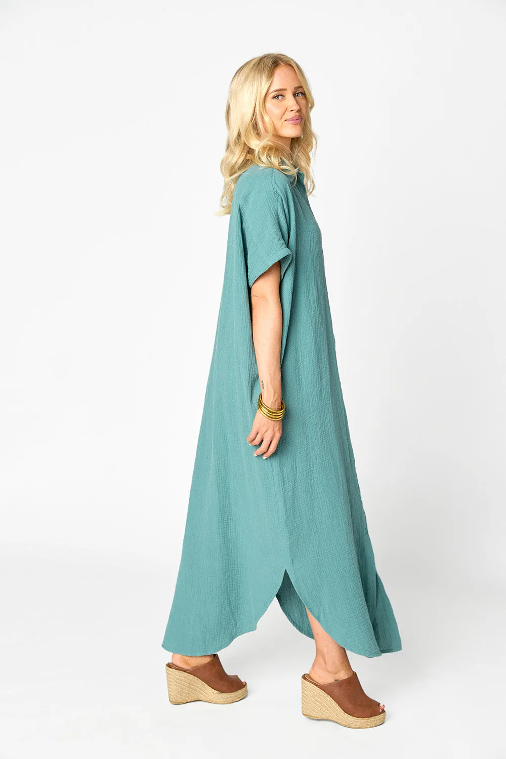 Carmen Cover Up Caftan Maxi Dress - Moss sold by Buddy Love product image thumbnail 4