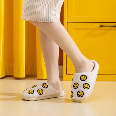 Melody Smiley Face Slippers - Yellow Multi sold by Buddy Love product image thumbnail 5