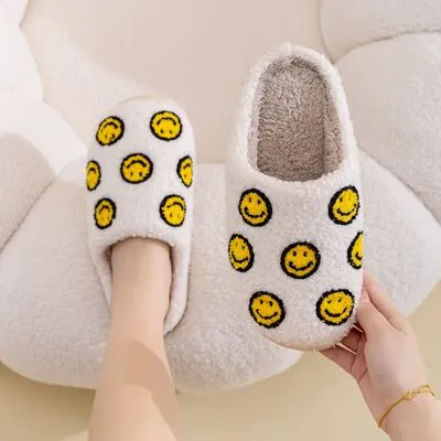 Melody Smiley Face Slippers - Yellow Multi sold by Buddy Love product image thumbnail 2