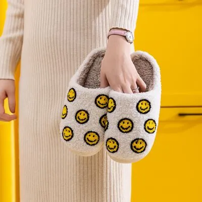 Melody Smiley Face Slippers - Yellow Multi sold by Buddy Love product image thumbnail 4