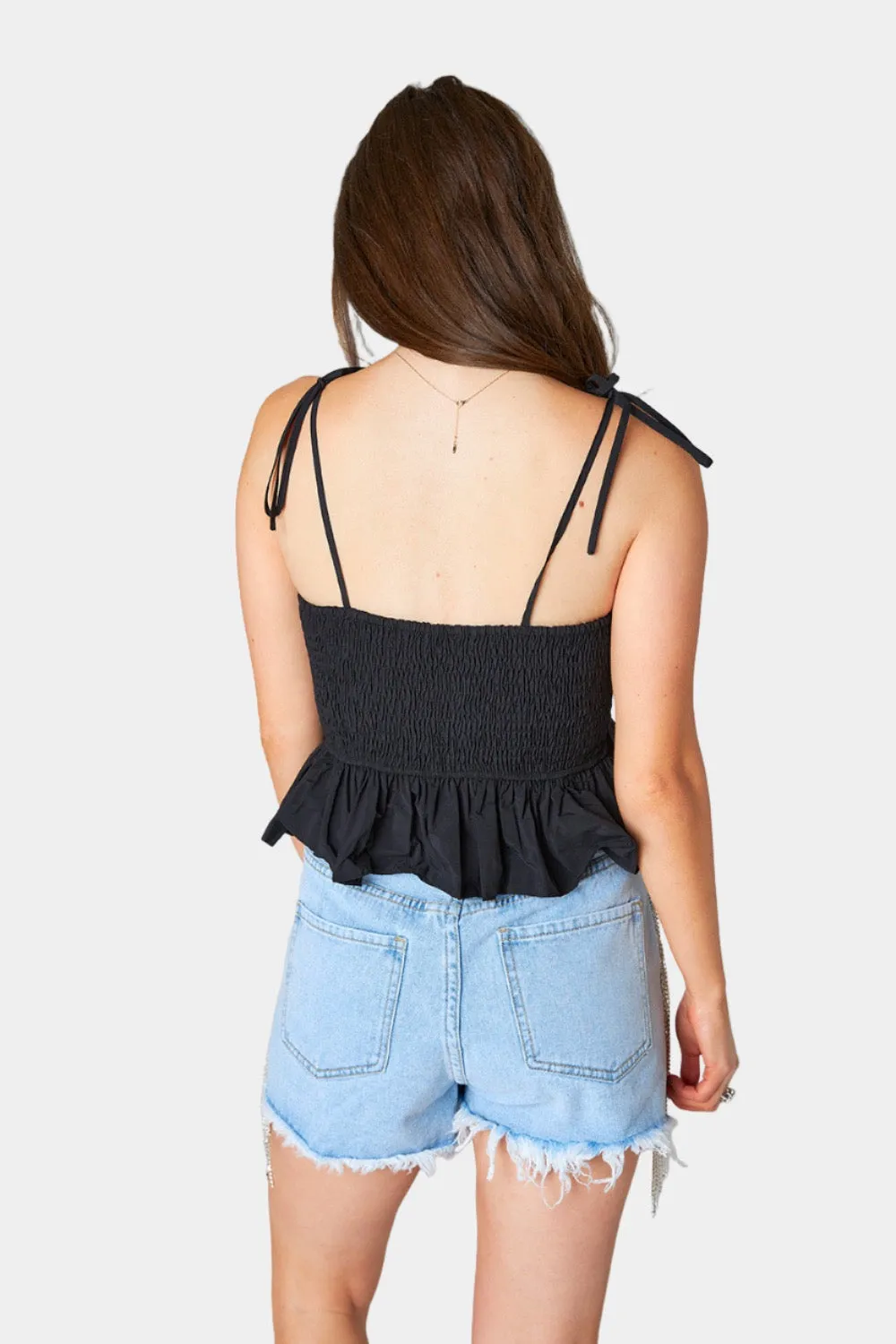 Beck Ruffle Tank Top - Black sold by Buddy Love product image thumbnail 4