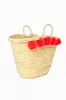 Red Pom Straw Bag - Red sold by Buddy Love