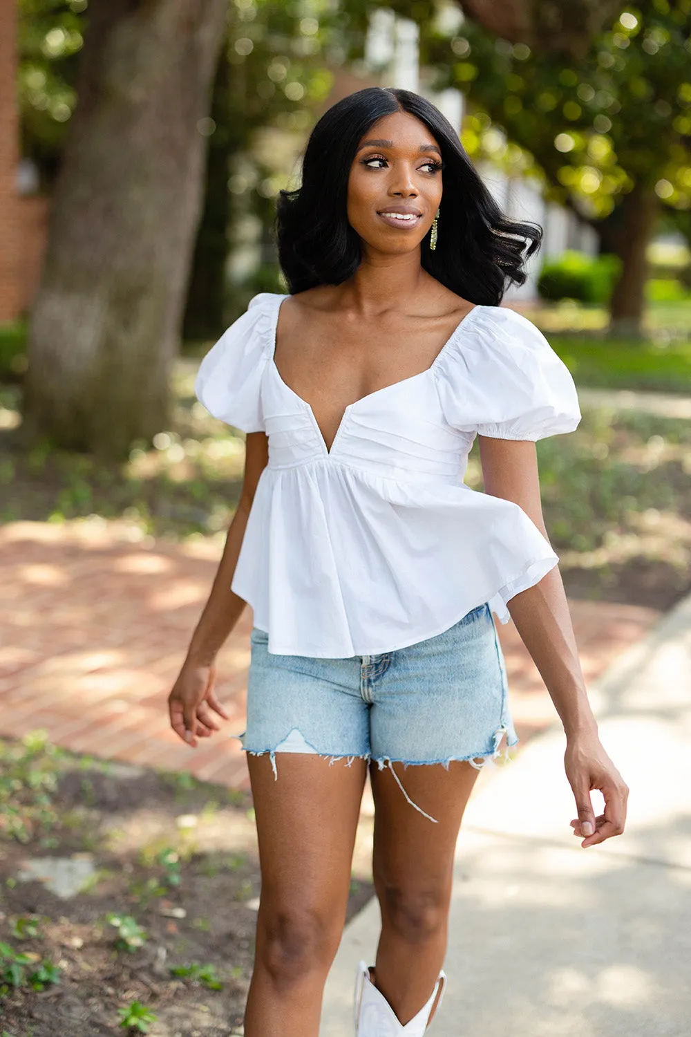 Houston Puff Sleeve Top - White sold by Buddy Love product image thumbnail 2