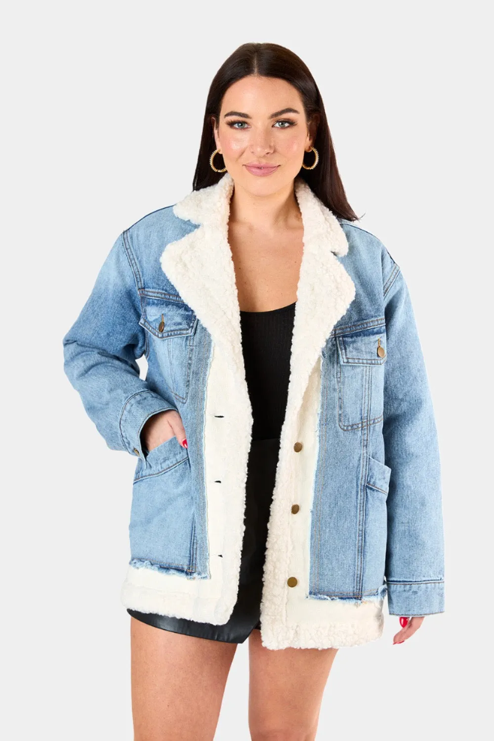 Boston Oversized Denim Jacket - Blue sold by Buddy Love