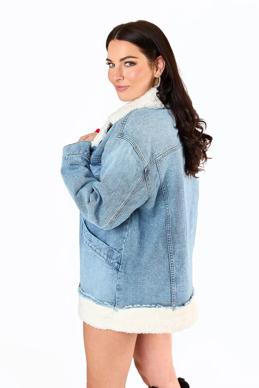 Boston Oversized Denim Jacket - Blue sold by Buddy Love product image thumbnail 3